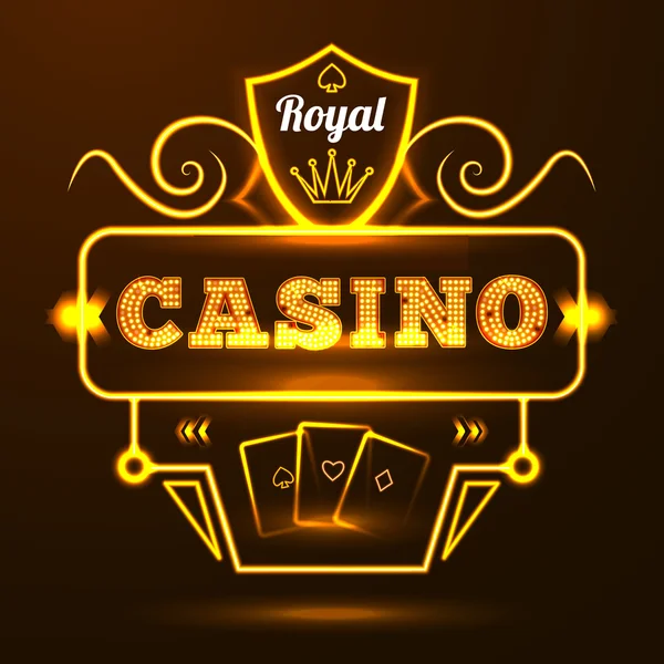 Casino Neon Sign — Stock Vector