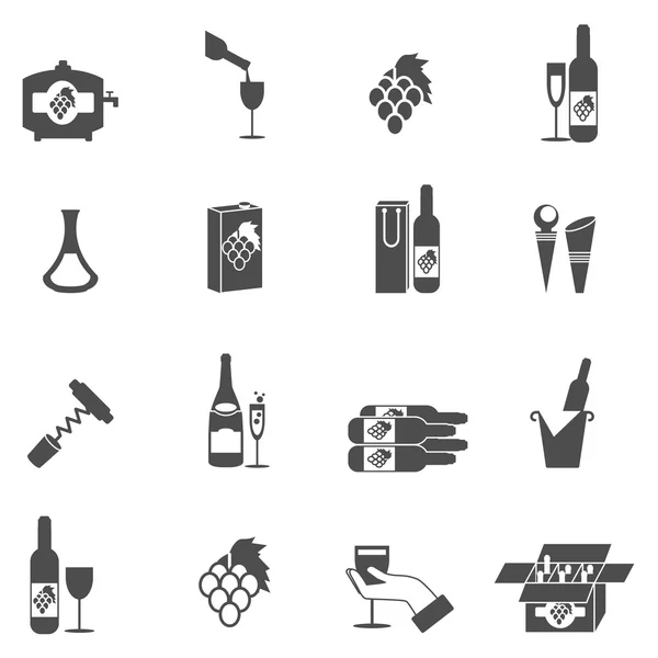 Wine Icon Set — Stock Vector