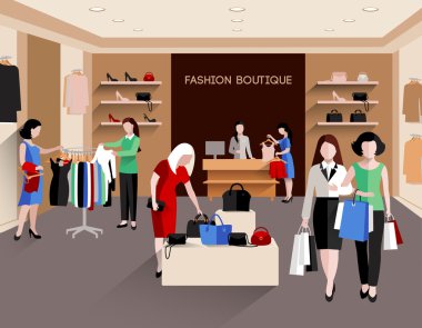 moda butik illüstrasyon
