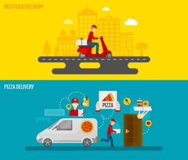 Fast food ve pizza teslim afiş 
