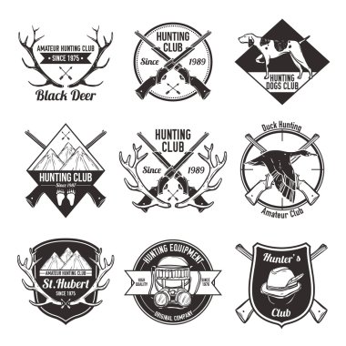 Vintage hunting labels set