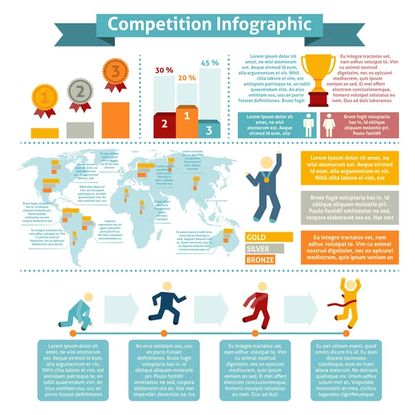 Inographics στατιστικό στοιχείο ανταγωνισμού — Διανυσματικό Αρχείο