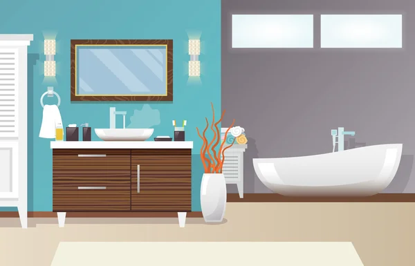 Moderne badkamer interieur — Stockvector