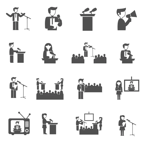 Conjunto de iconos de habla pública — Vector de stock