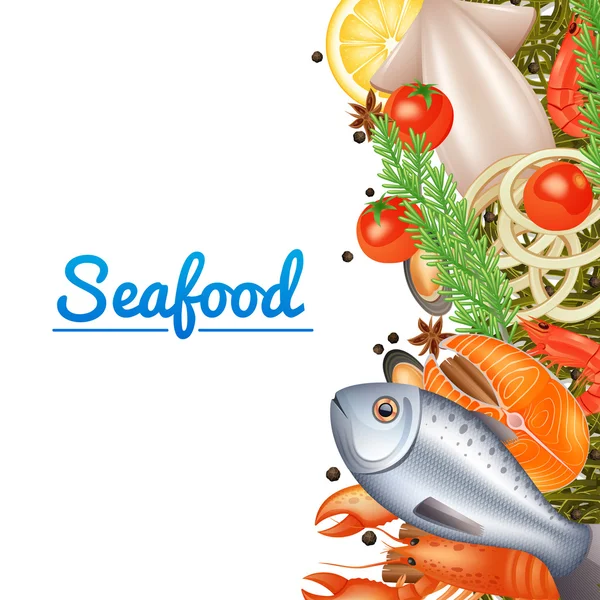 Seafood Menu Background — Stock Vector