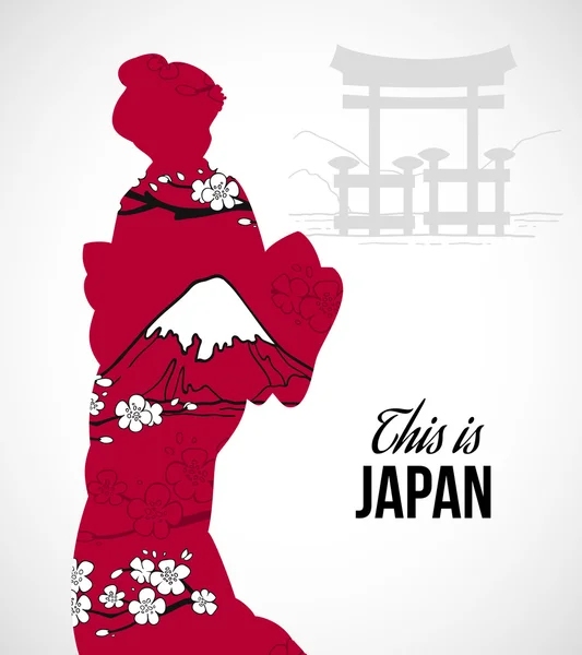 Illustration de la silhouette Geisha — Image vectorielle