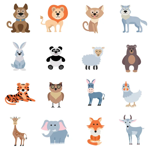 Thuis en wilde dieren set — Stockvector