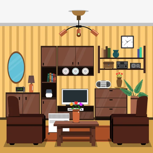 Interior Concept Flat — Stockvector