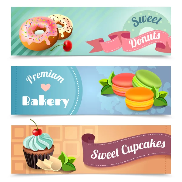 Conjunto de banners de padaria — Vetor de Stock