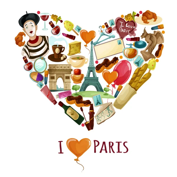 Paris cartaz turístico — Vetor de Stock