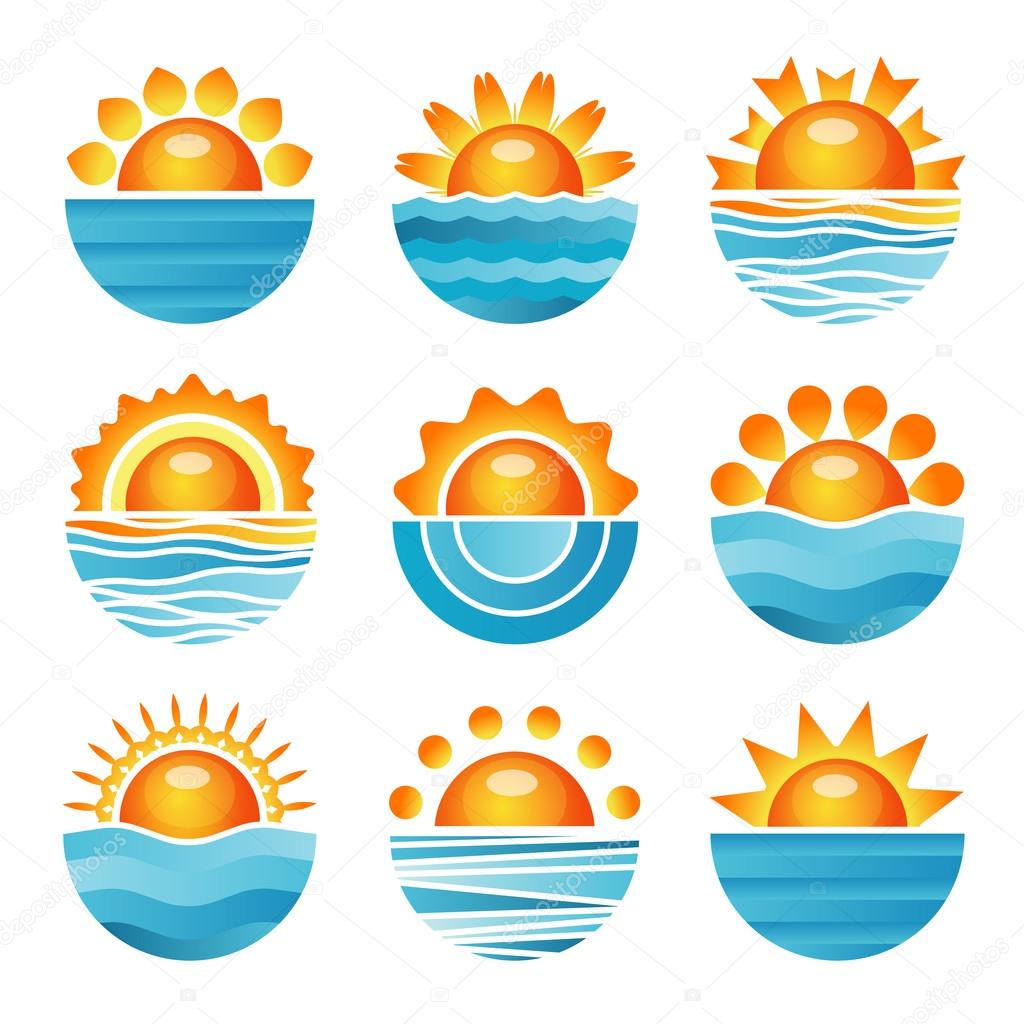 Sunset icons set
