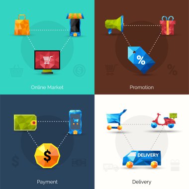 E-commerce Polygonal Icons