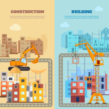 Construction And Building Banner Set