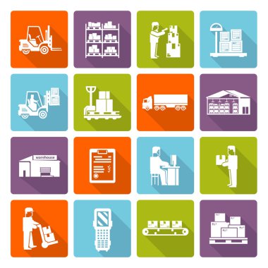 Ambar düz Icons Set