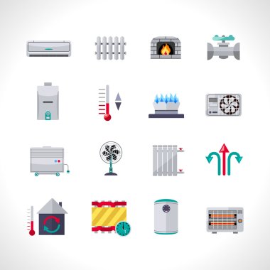 Heating Icons Set clipart