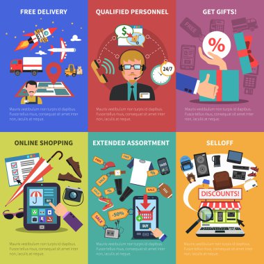 Online Store Mini Posters Set