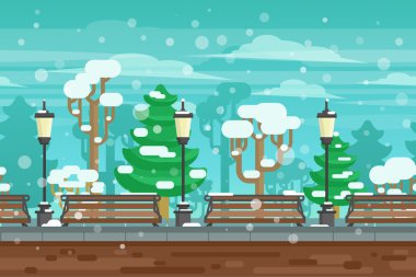 Winter Garden Landscape Poster