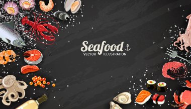 Seafood And Fish Background clipart
