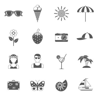 Summer and traveling icons set
