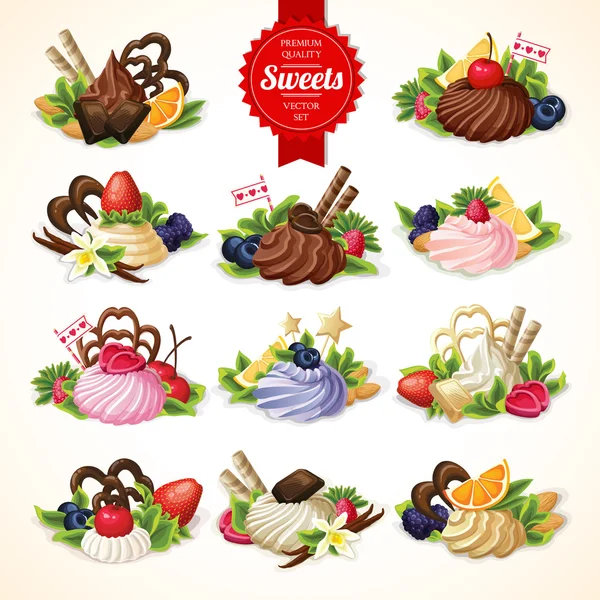 Sweets big set — Stock Vector