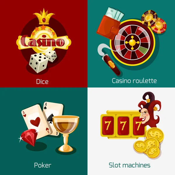 Juego de concepto de casino — Archivo Imágenes Vectoriales