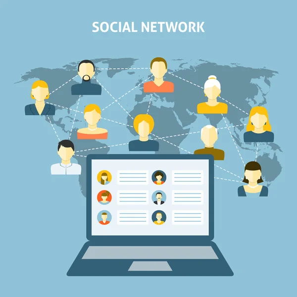 Concetto di social network — Vettoriale Stock