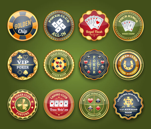 Набор глянцевых этикеток для покера

