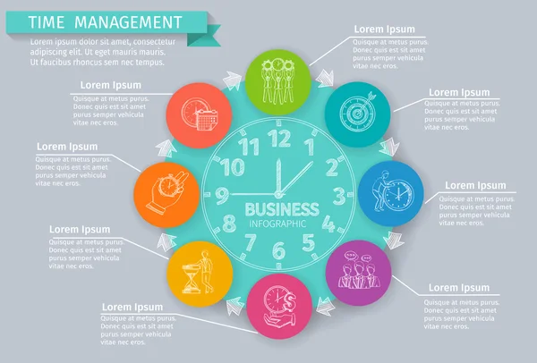 Time Management Infographics — Stock Vector