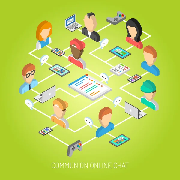 Internet Chat Concept — Stock Vector