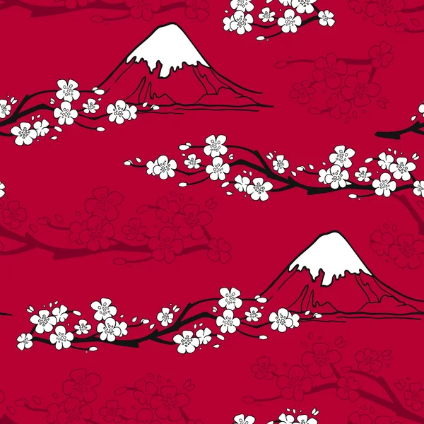 Japanese Flower Pattern — Stockvector