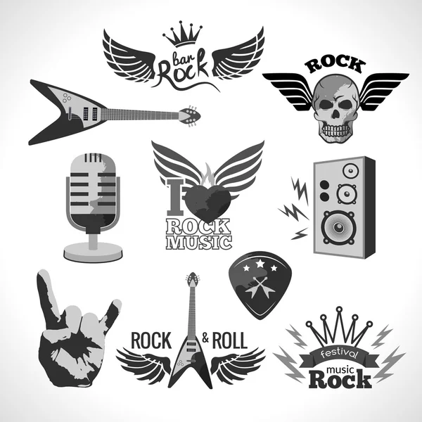 Conjunto de música Rock — Archivo Imágenes Vectoriales