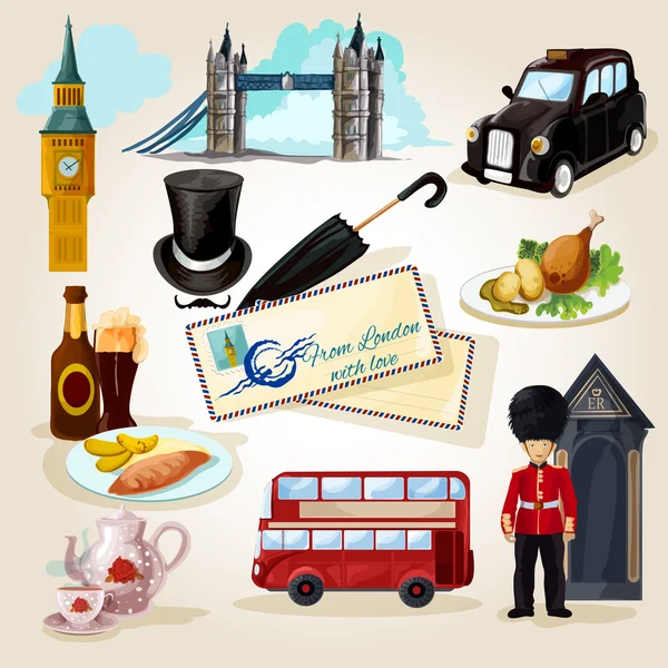 London Touristic Set — Stock Vector