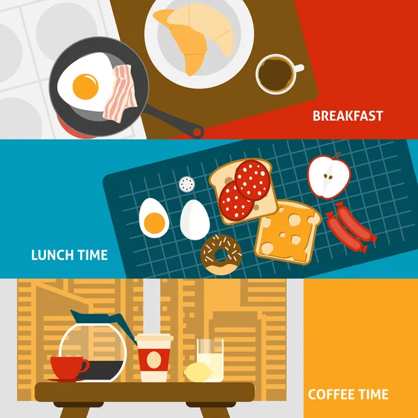 Breakfast banners set — Stock Vector