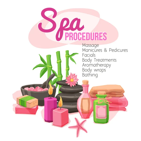 Spa Procedures Illustration — Stok Vektör