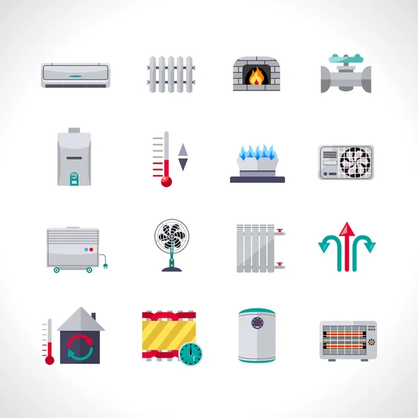 Heating Icons Set — Stock Vector