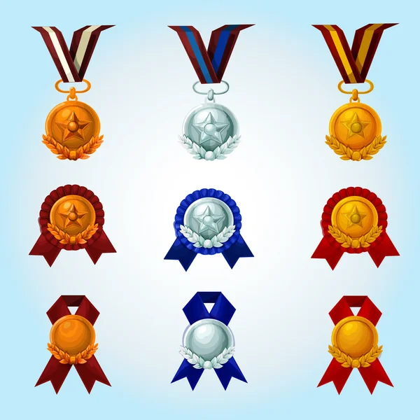 Medals Cartoon Set — Stock Vector