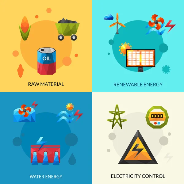 Energy Resources Icons Set — Stock vektor