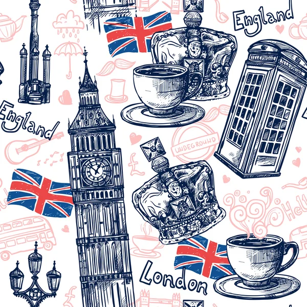 Londres motif sans couture — Image vectorielle