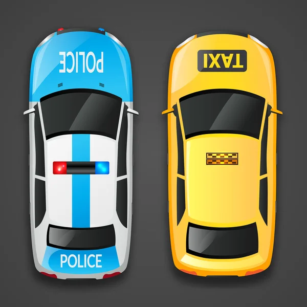 Police And Taxi Cars — Stock vektor