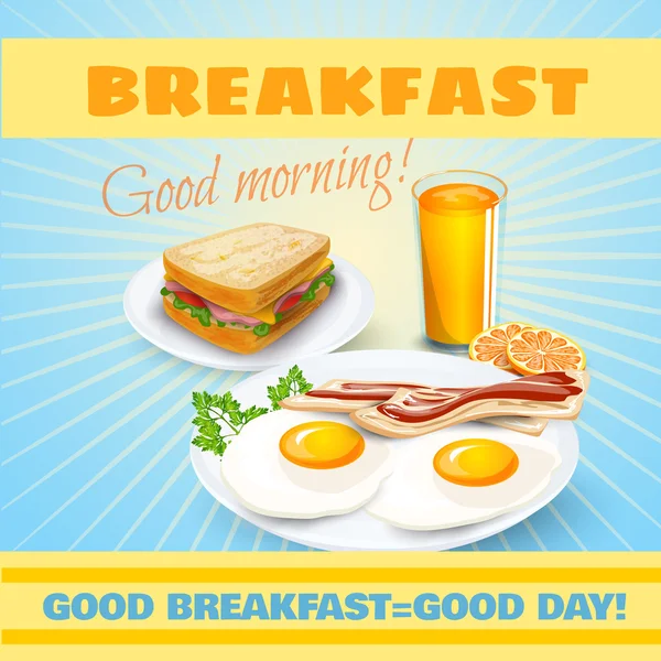 Сніданок класичний плакат — стоковий вектор