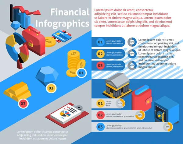 Financial Infographics Isometric — 图库矢量图片