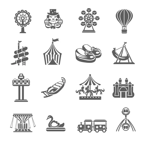Conjunto de iconos del parque de atracciones — Archivo Imágenes Vectoriales