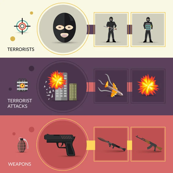 Terrorism Banners Set — Stockvector