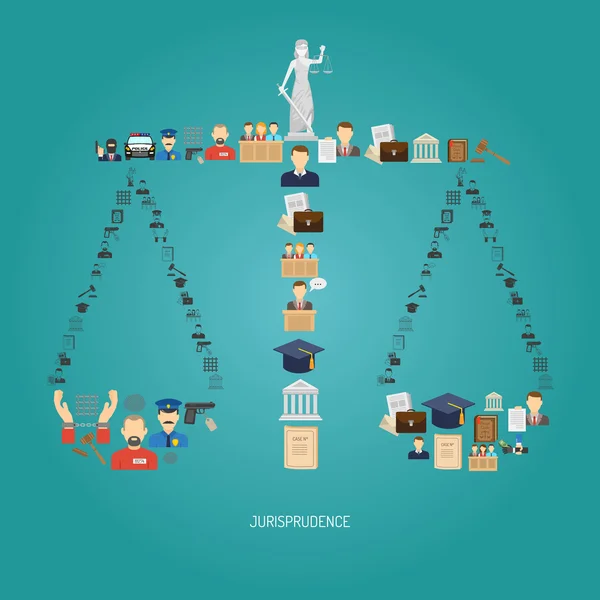 Concepto de Justicia Piso — Vector de stock