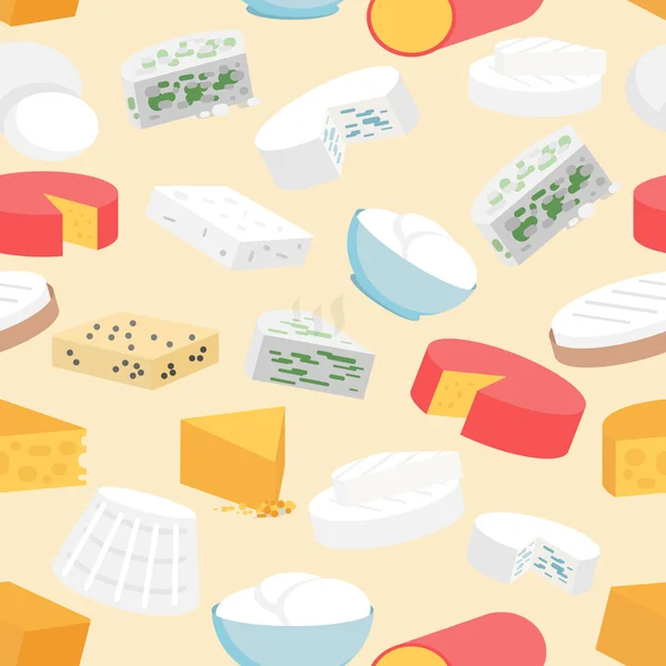 奶酪无缝模式 — 图库矢量图片