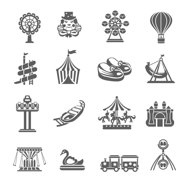 Amusement Park Icons Set Stock Vector