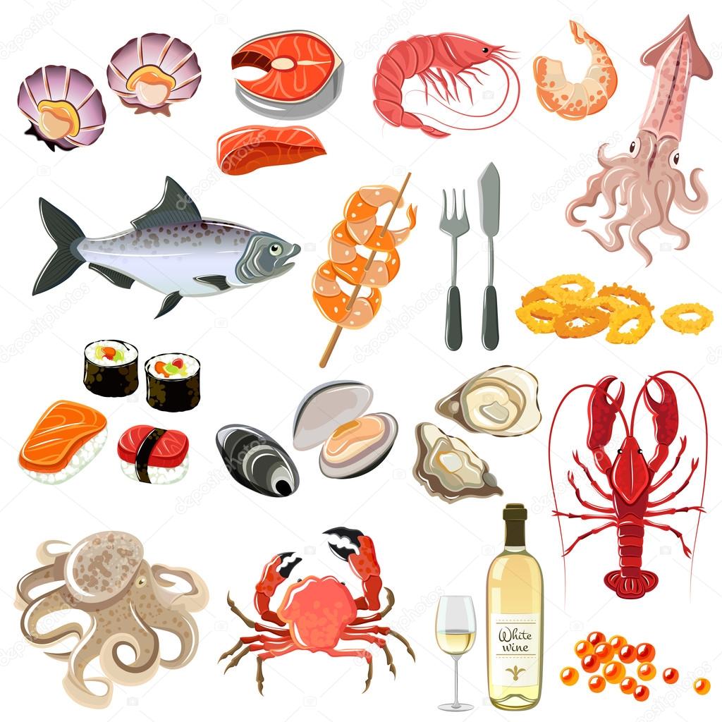 Seafood Icons Set