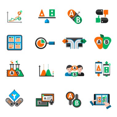 A-b Testing Icons Set clipart