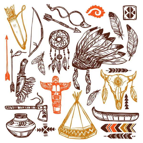 Native Americans Set — Stock Vector