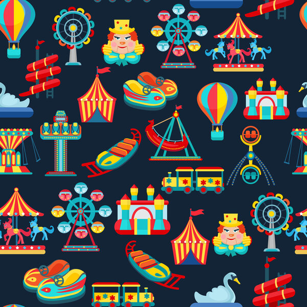 Amusement Park Seamless Pattern